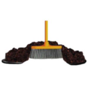 Sweep with a stiff broom working dry material over spill area to remove all surface oil